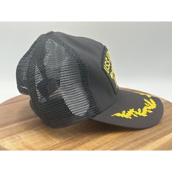 USS Louisville Hat Cap Snap Back Mesh Trucker Mens Navy USA Black Scrambled Eggs - Picture 5 of 11
